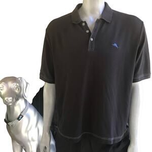 Tommy Bahama Supima Cotton Black Short Sleeve Polo Shirt Men’s Size XL